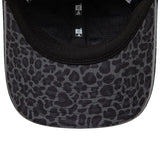 WOMENS NEW ERA ALL OVER PRINT BLACK LEOPARD PRINT OPEN BACK ADJUSTABLE CAP