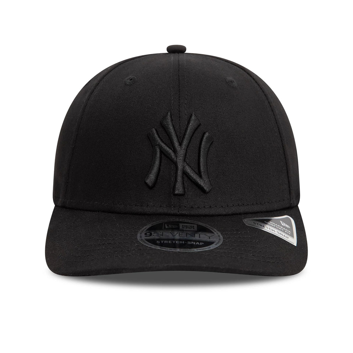 NEW YORK YANKEES MONOCHROME BLACK 9SEVENTY STRETCH SNAP ADJUSTABLE CAP