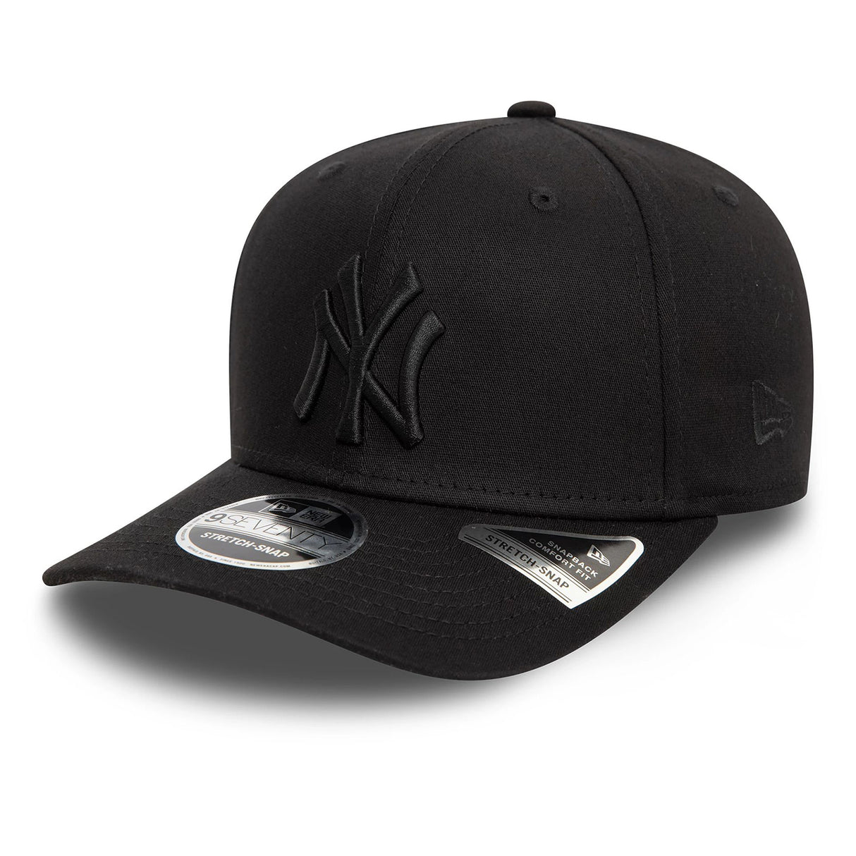 NEW YORK YANKEES MONOCHROME BLACK 9SEVENTY STRETCH SNAP ADJUSTABLE CAP