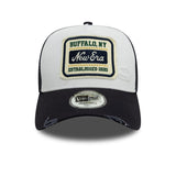 NEW ERA PATCH DISTRESSED WHITE 9FORTY A-FRAME TRUCKER ADJUSTABLE CAP