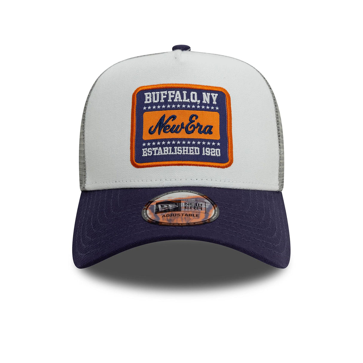 NEW ERA PATCH COTTON CANVAS WHITE 9FORTY A-FRAME TRUCKER ADJUSTABLE CAP