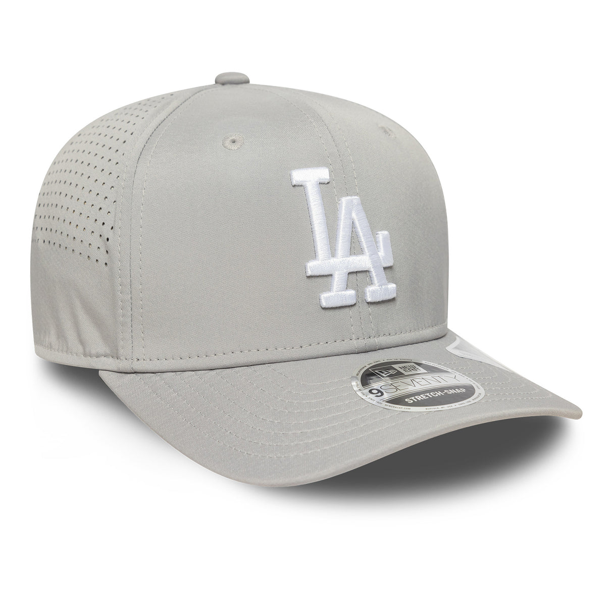 LA Dodgers MLB Perforated Grey 9SEVENTY Stretch-Snap Adjustable Cap