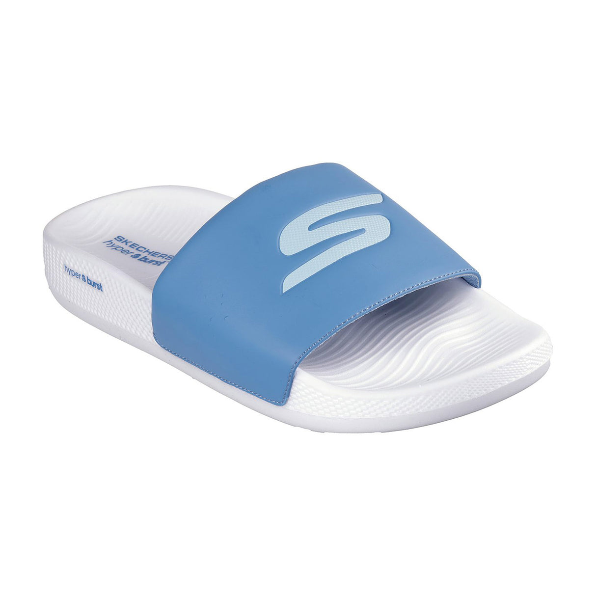 Skechers Men White-blue Hyper Slide - Deriver