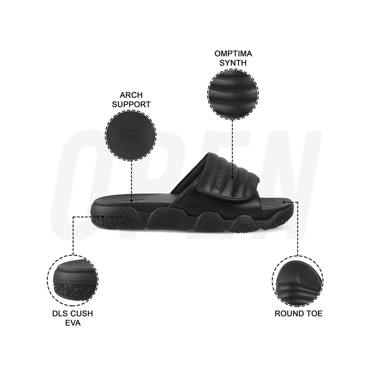 Fila Unisex Forida Black Sliders