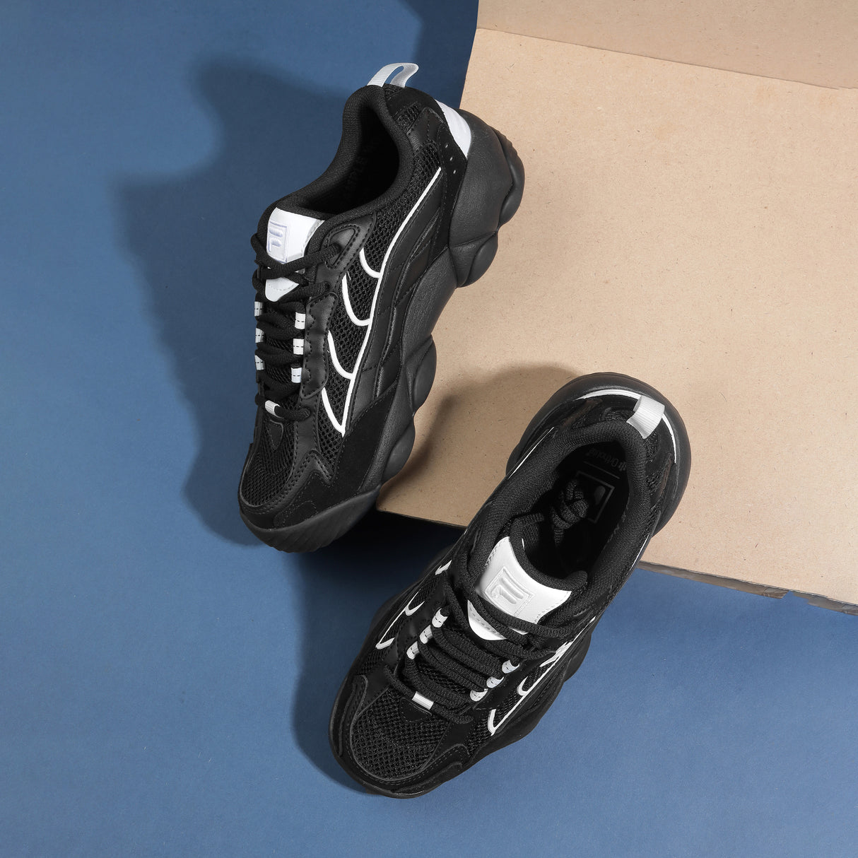 Fila Women Black Wavy Spaghetti Shoes