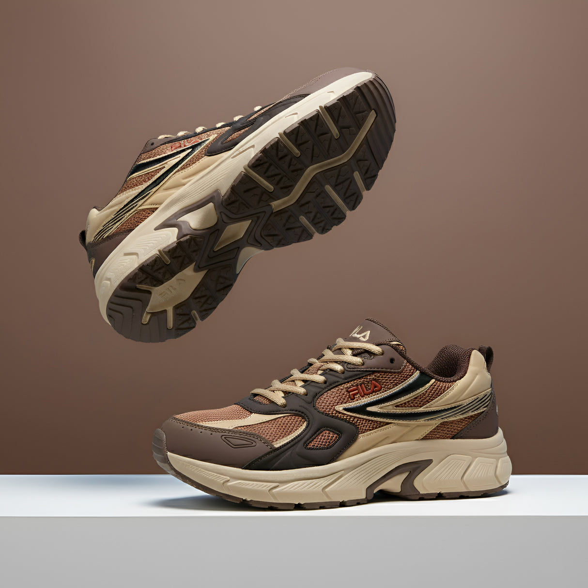 Fila Men Brown Retro Running 3 Shoes
