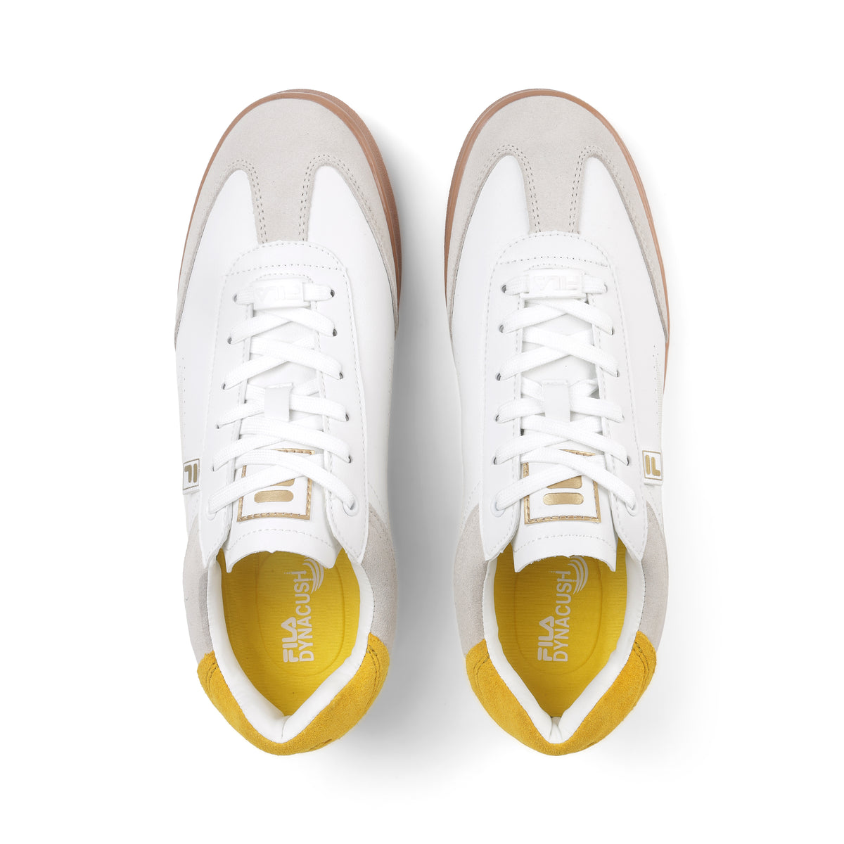 Fila Men White - Yellow Asher Suede Shoes