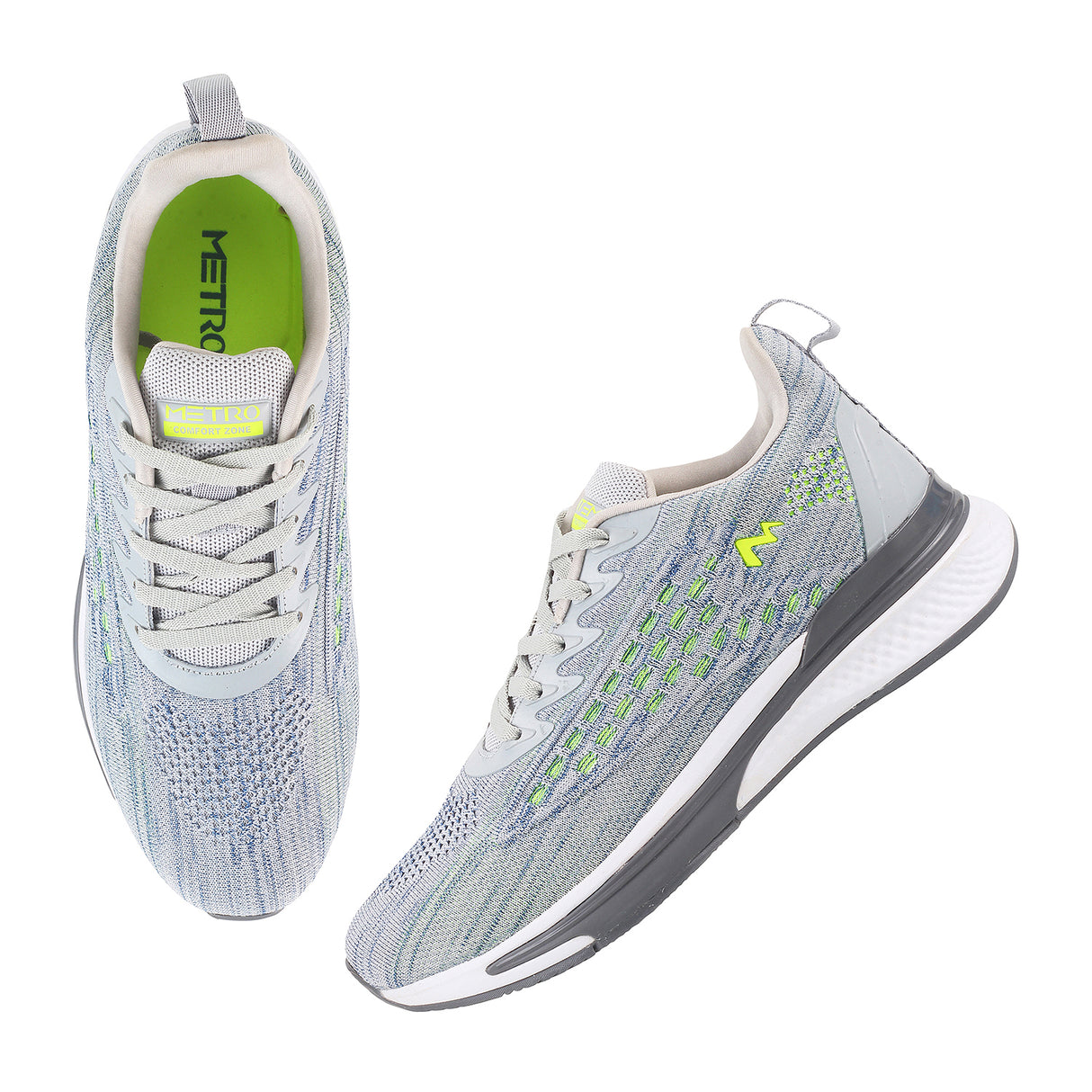 Metro Men Grey Sports Walking Shoes