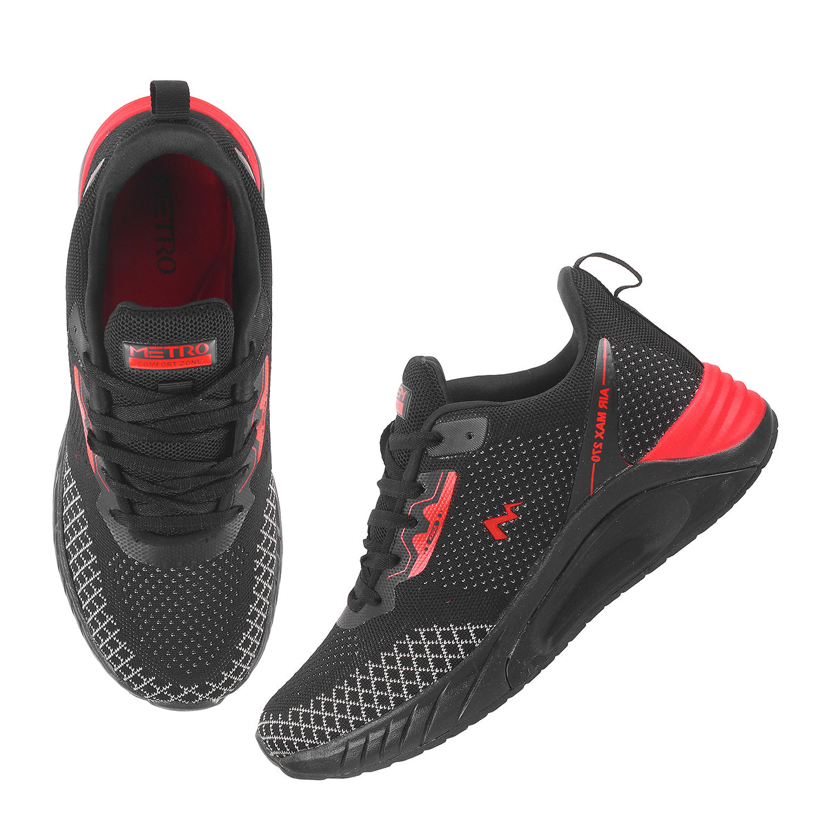 Metro Men Black Sports Walking Shoes