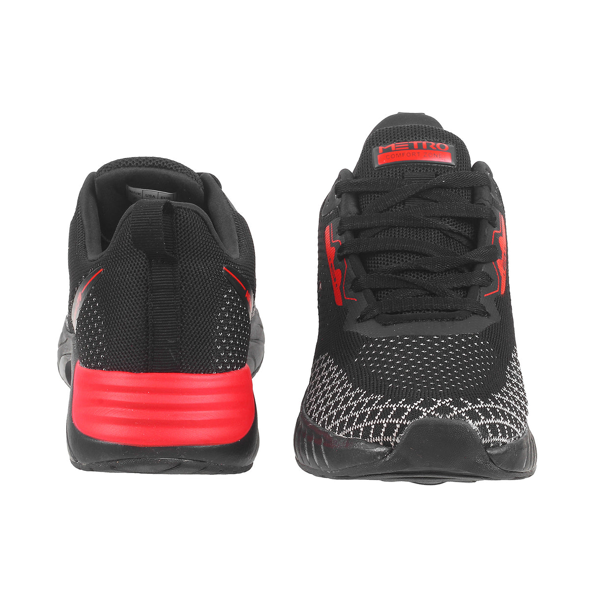 Metro Men Black Sports Walking Shoes