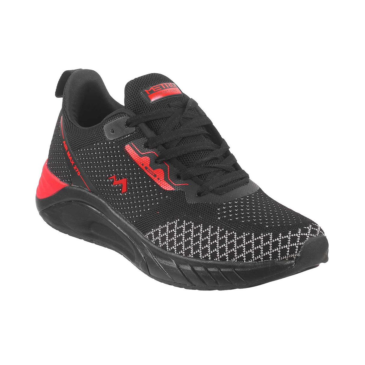 Metro Men Black Sports Walking Shoes