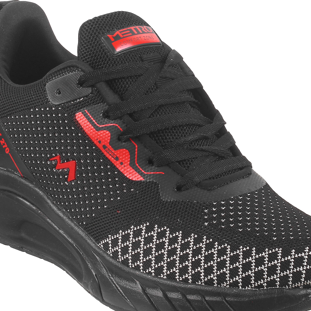Metro Men Black Sports Walking Shoes