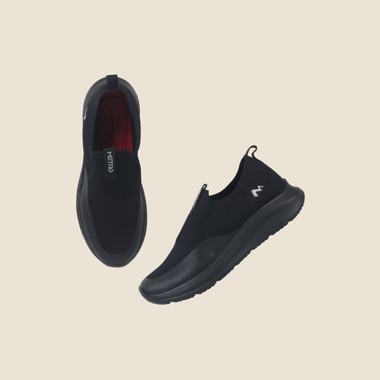Metro Men Black Sports Walking Shoes