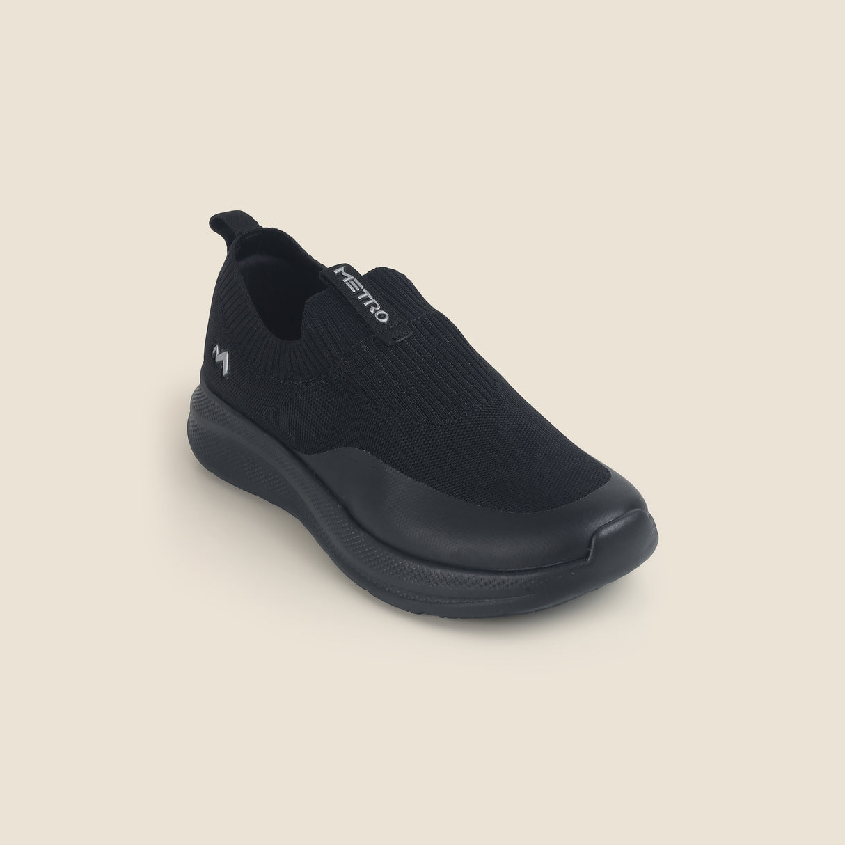 Metro Men Black Sports Walking Shoes