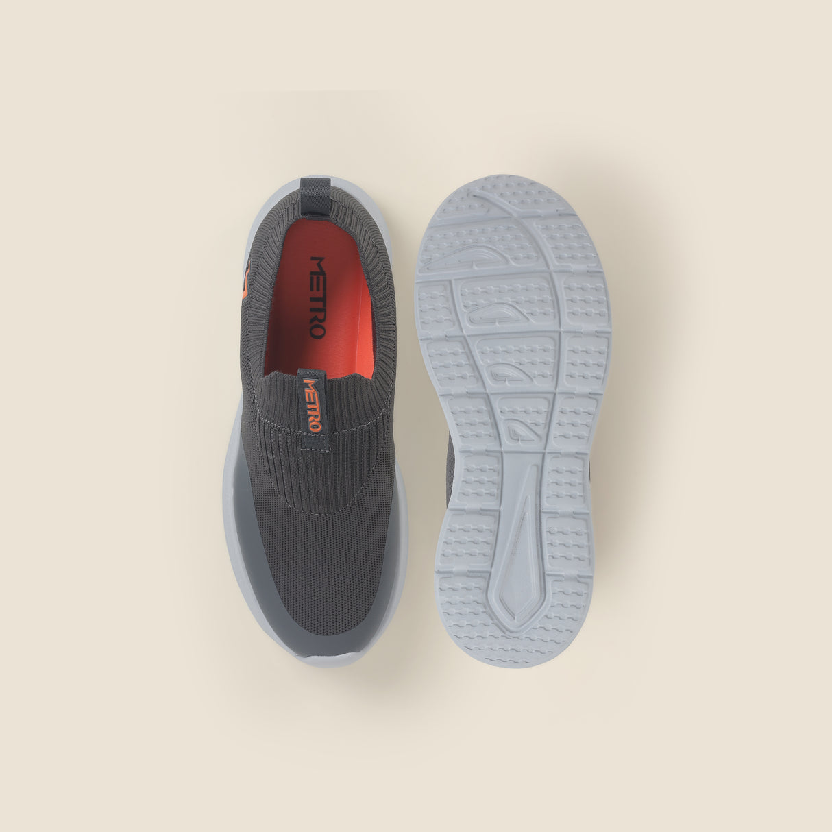 Metro Men Grey Sports Walking Shoes