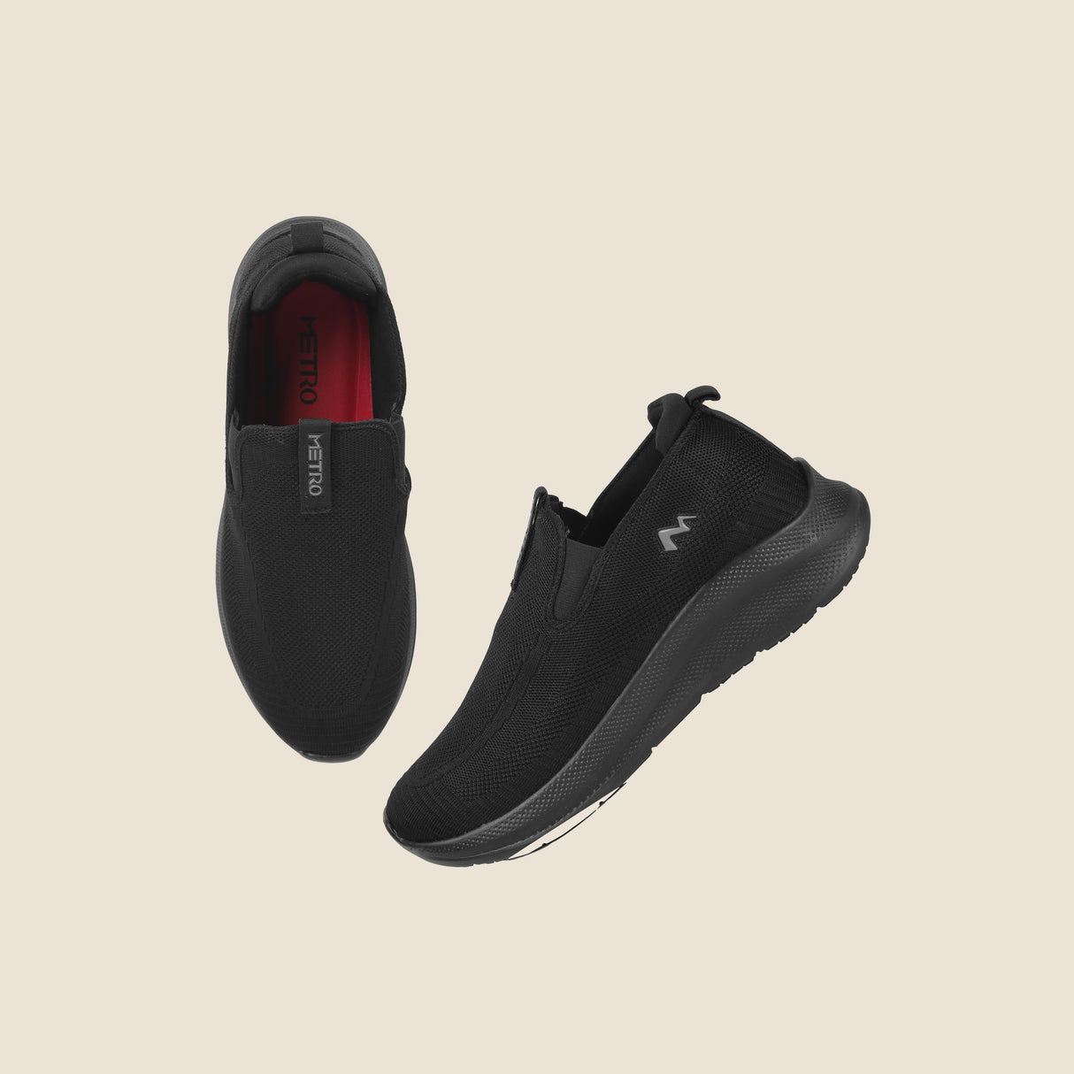 Metro Men Black Sports Walking Shoes