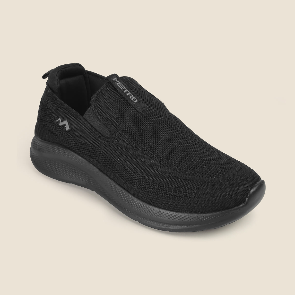 Metro Men Black Sports Walking Shoes