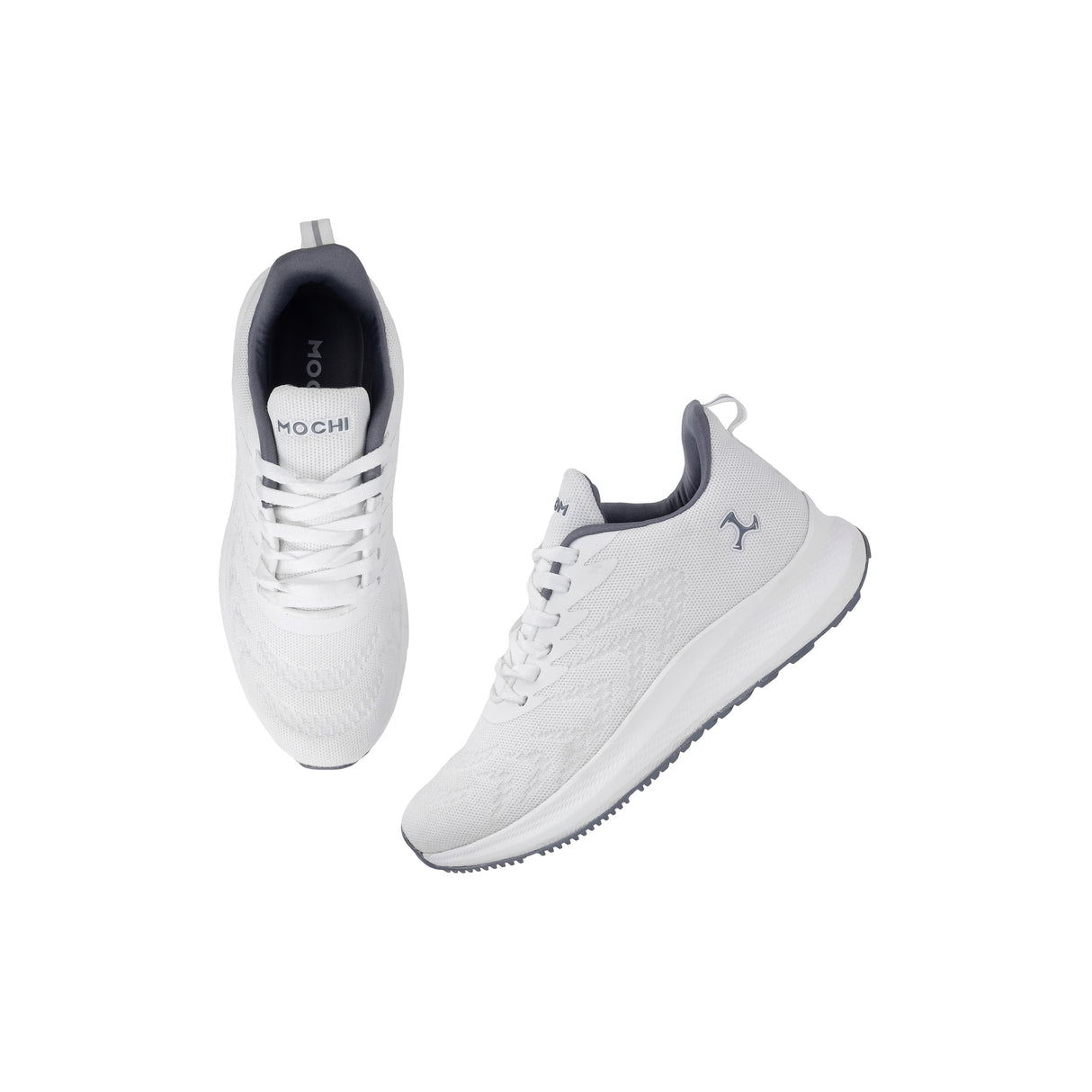 Mochi Men White Sports Walking Shoes