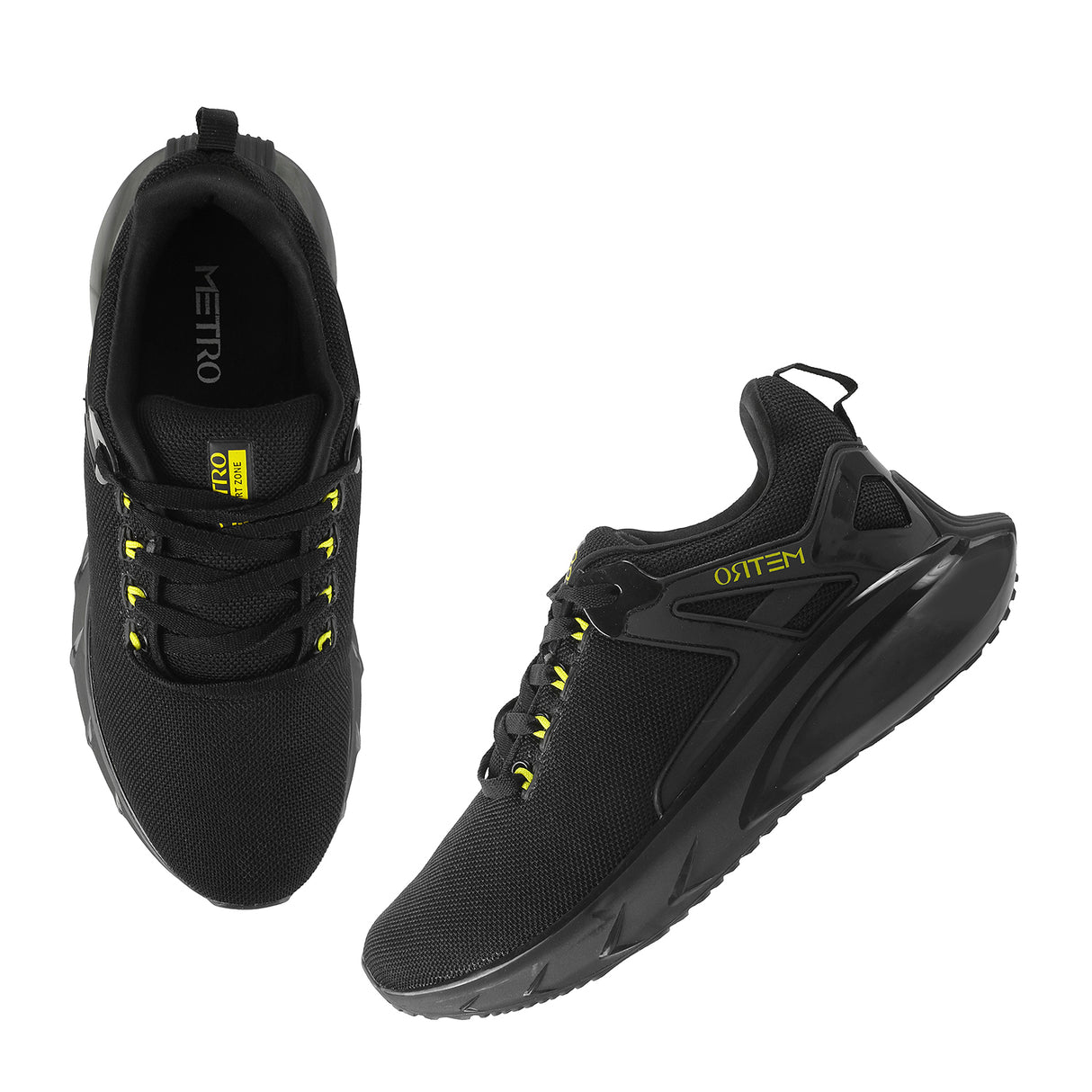 Metro Men Black Sports Walking Shoes