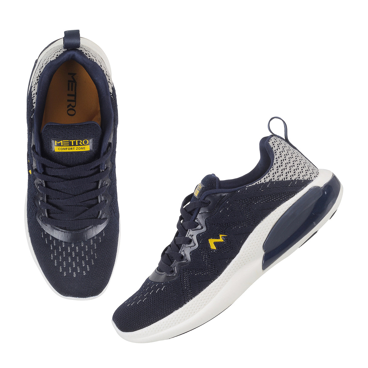 Metro Men Black Sports Walking Shoes