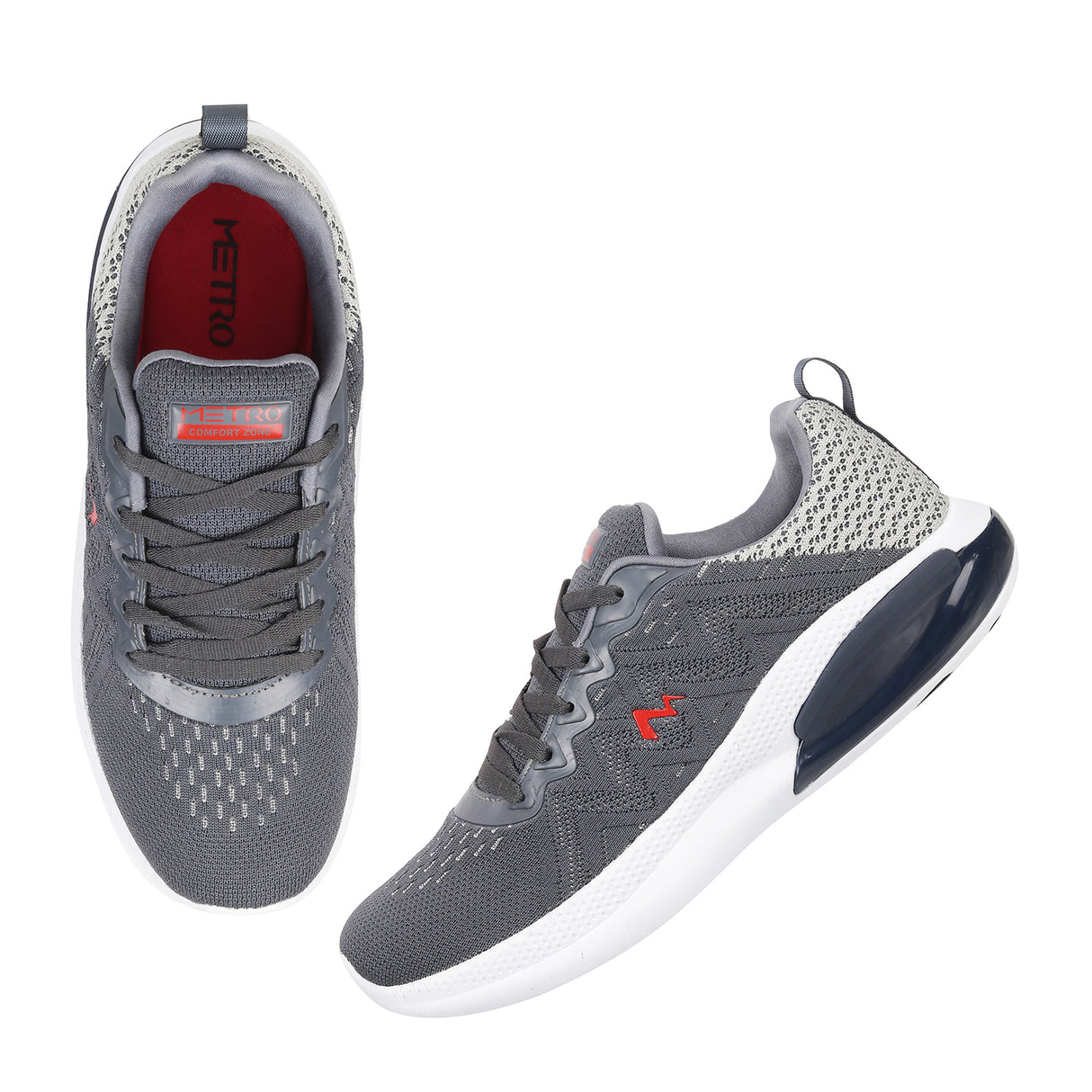 Metro Men Grey Sports Walking Shoes