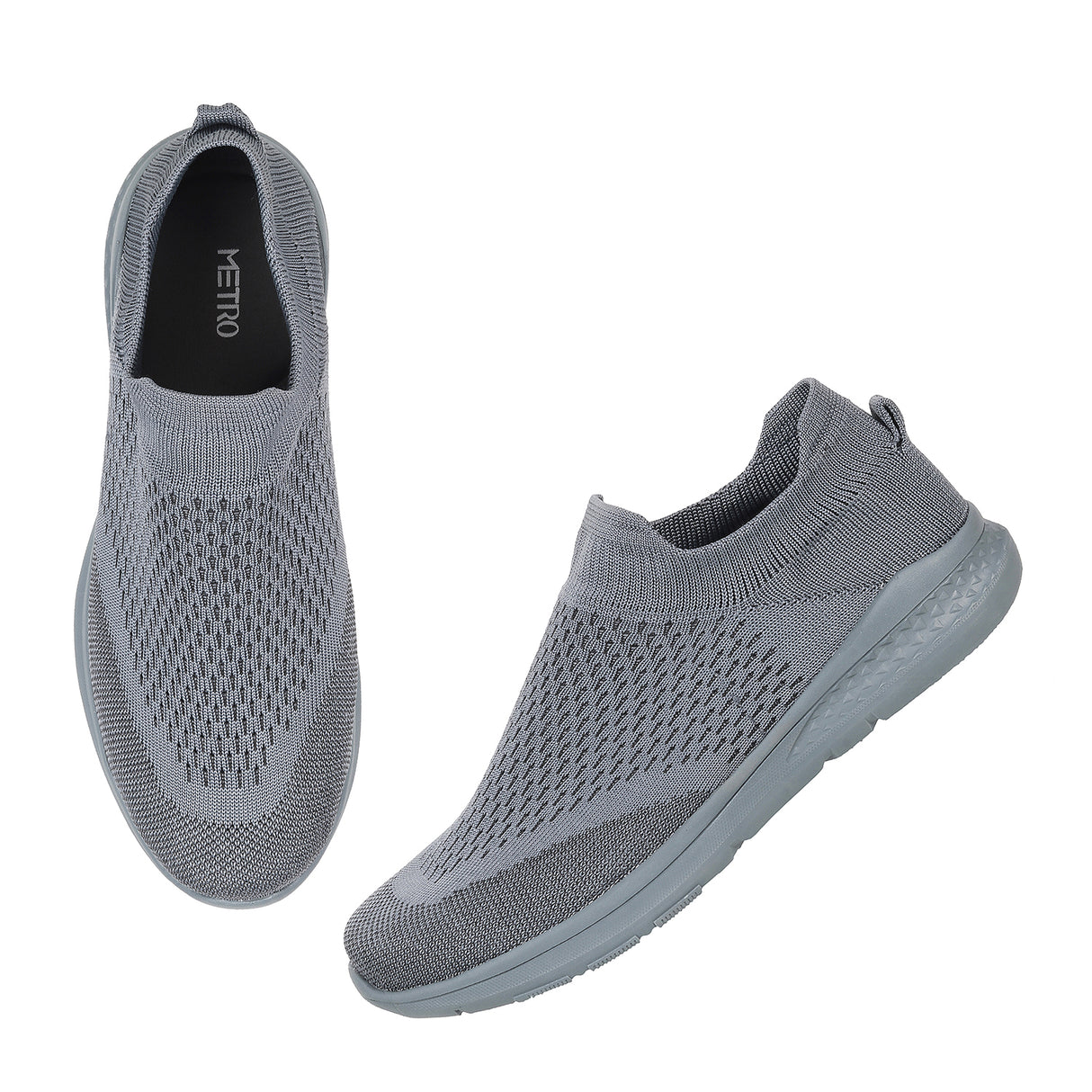 Metro Men Grey Sports Walking Shoes