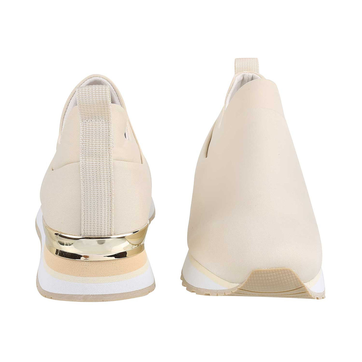 Mochi Women Beige Sports Walking Shoes