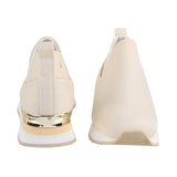 Mochi Women Beige Sports Walking Shoes