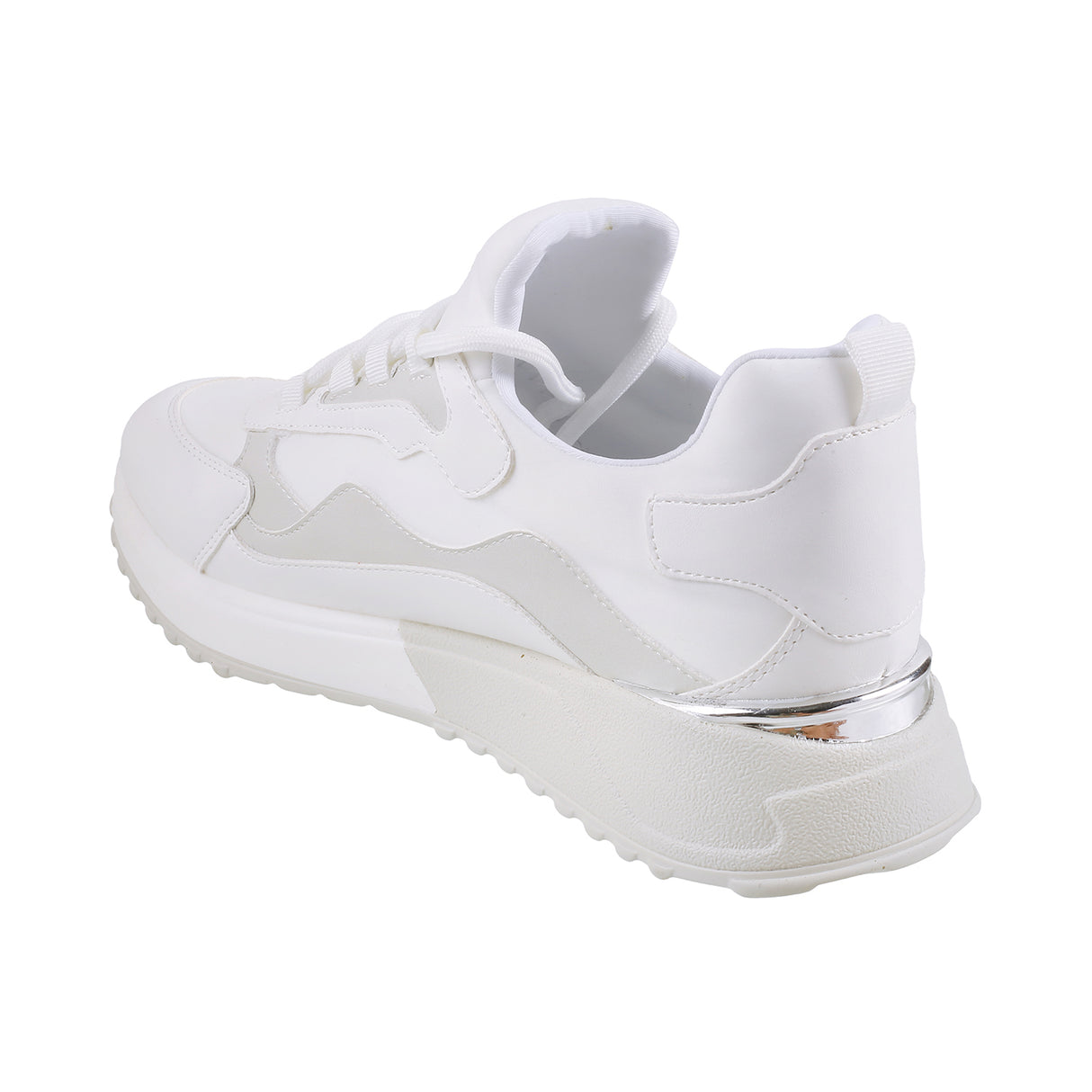 Mochi Women White Sports Walking Shoes