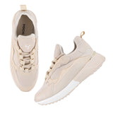 Mochi Women Beige Sports Walking Shoes
