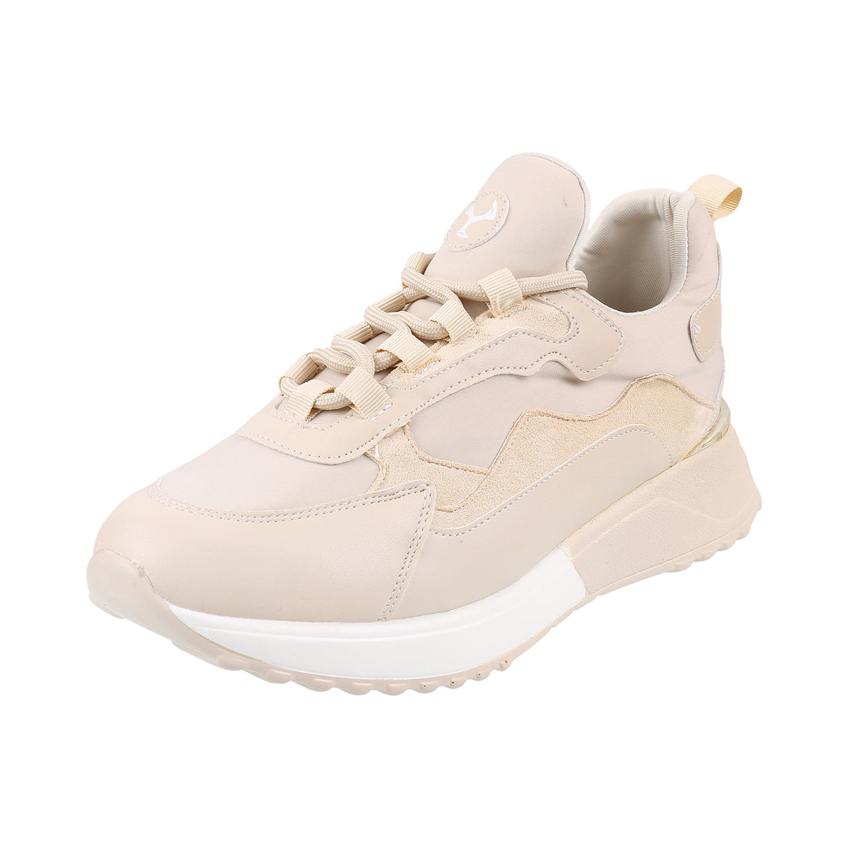 Mochi Women Beige Sports Walking Shoes