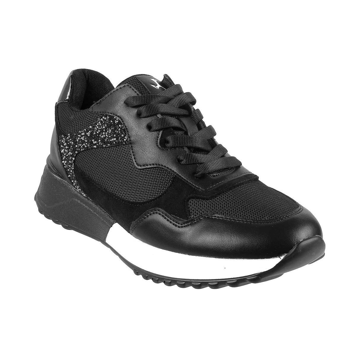 Mochi Women Black Sports Walking Shoes