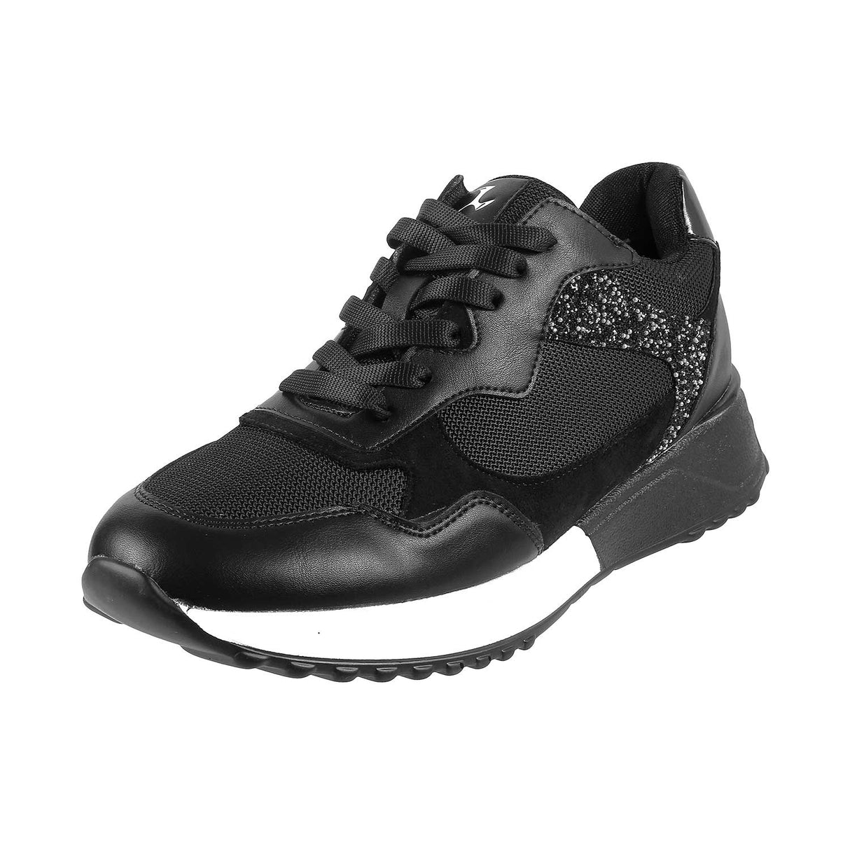 Mochi Women Black Sports Walking Shoes