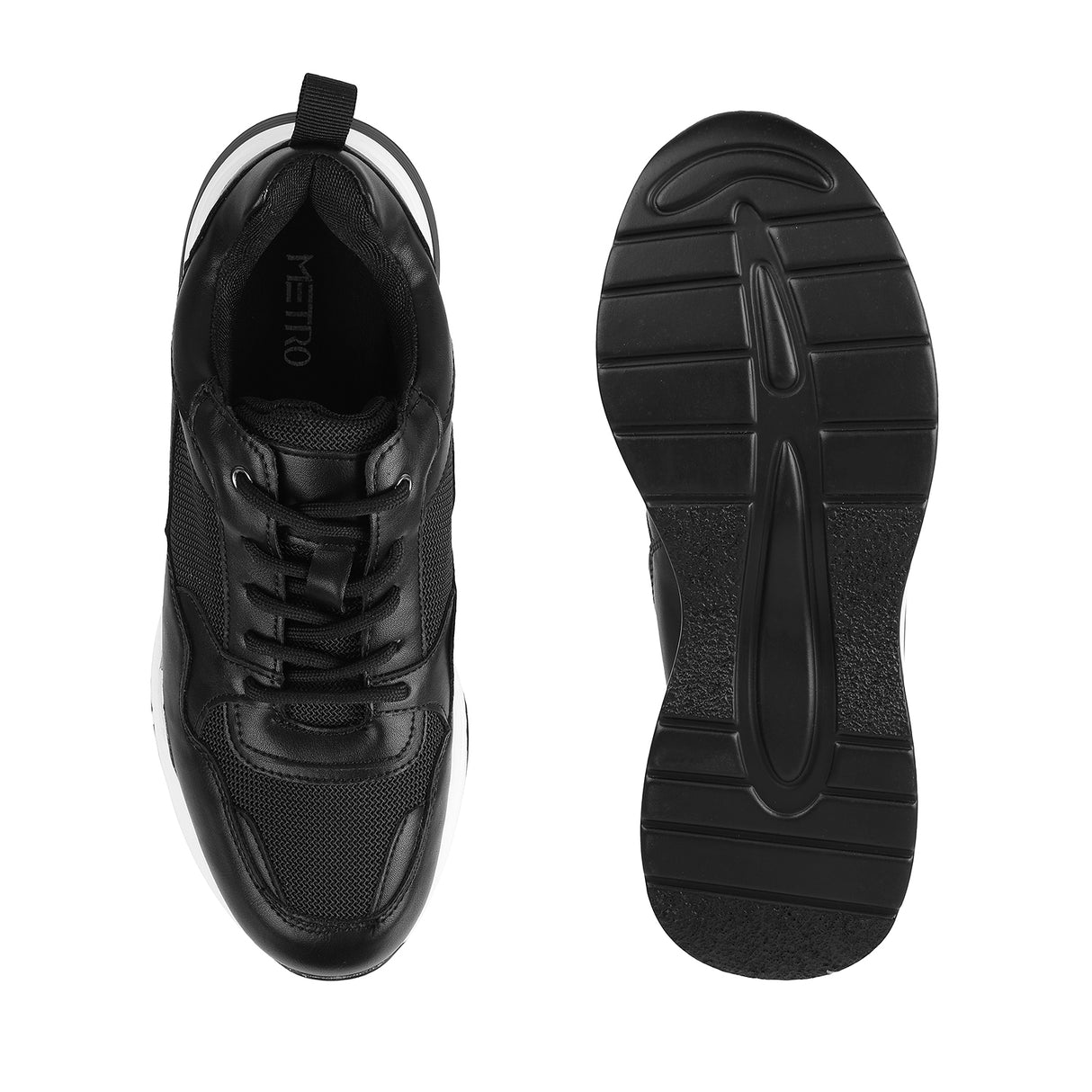 Metro Women Black Sports Walking Shoes