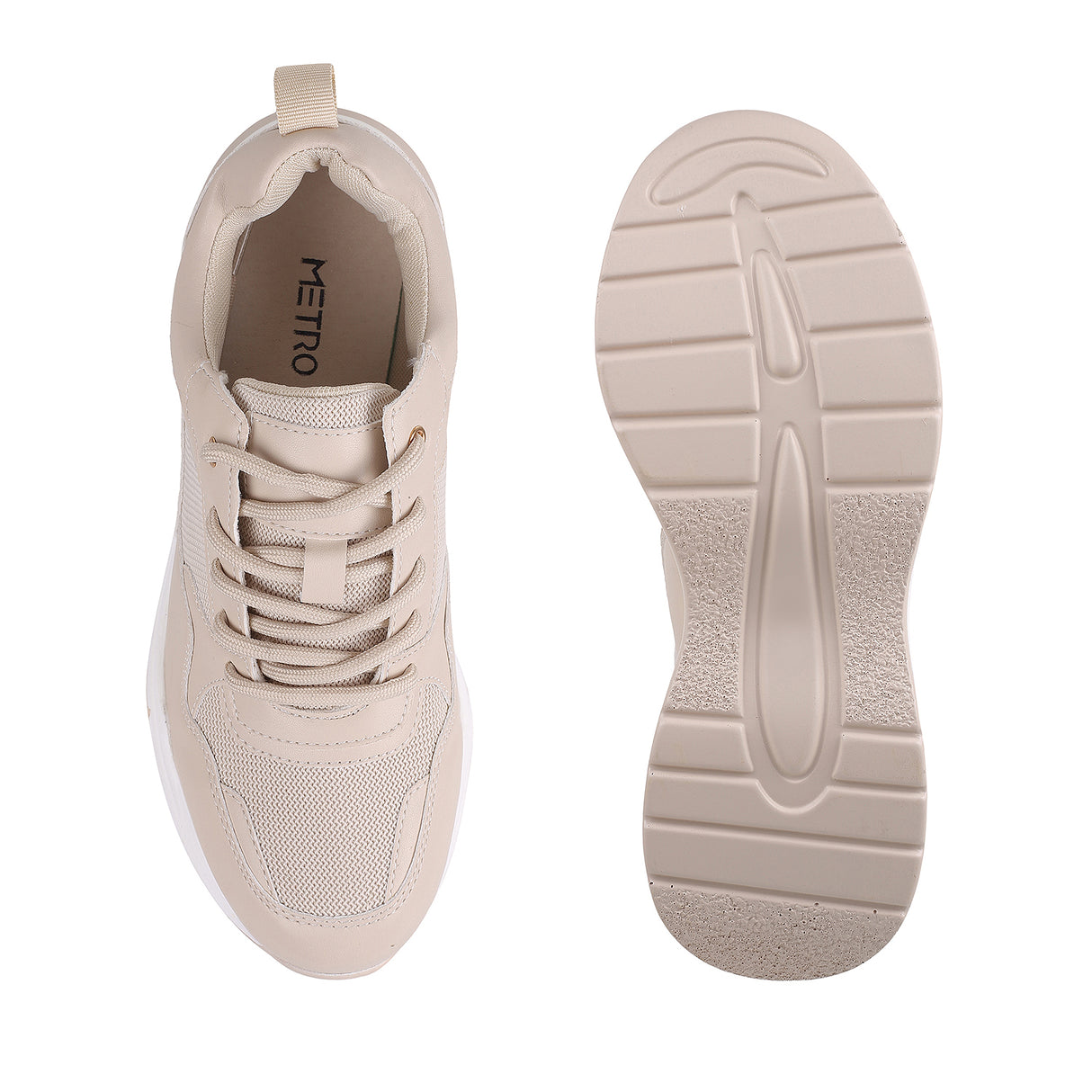 Metro Women Beige Sports Walking Shoes