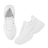 Mochi Women White Sports Walking Shoes