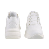 Mochi Women White Sports Walking Shoes
