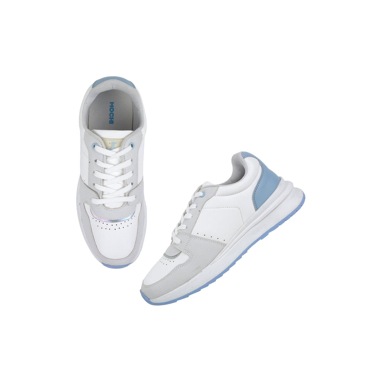 Mochi Women White Sports Walking Shoes