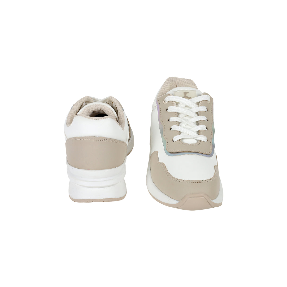 Mochi Women White Sports Walking Shoes