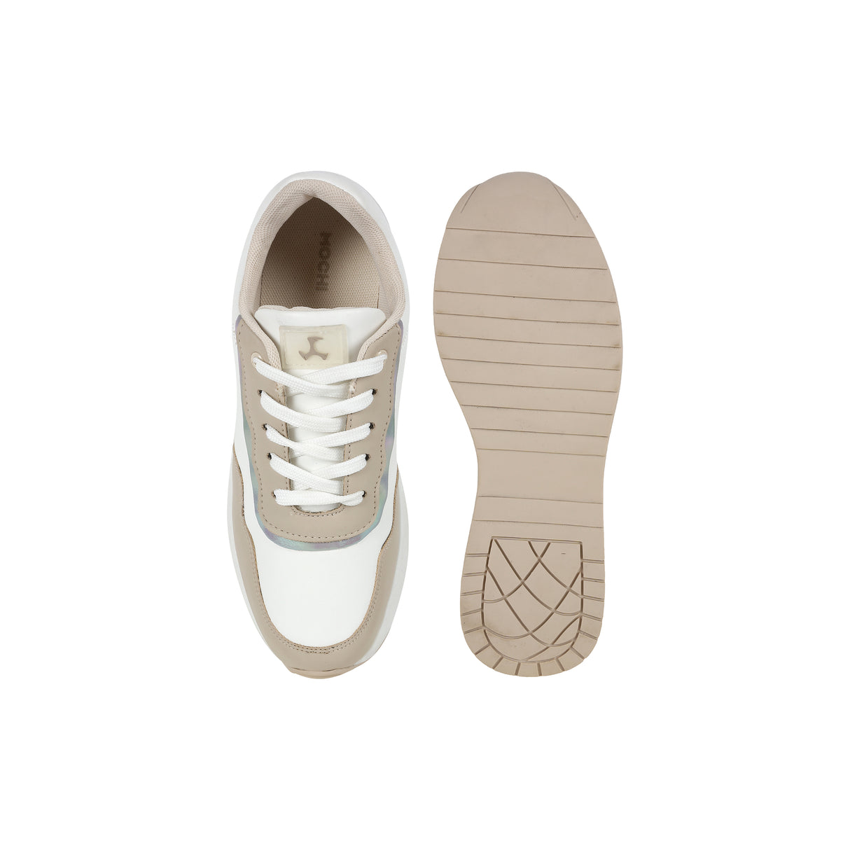 Mochi Women White Sports Walking Shoes