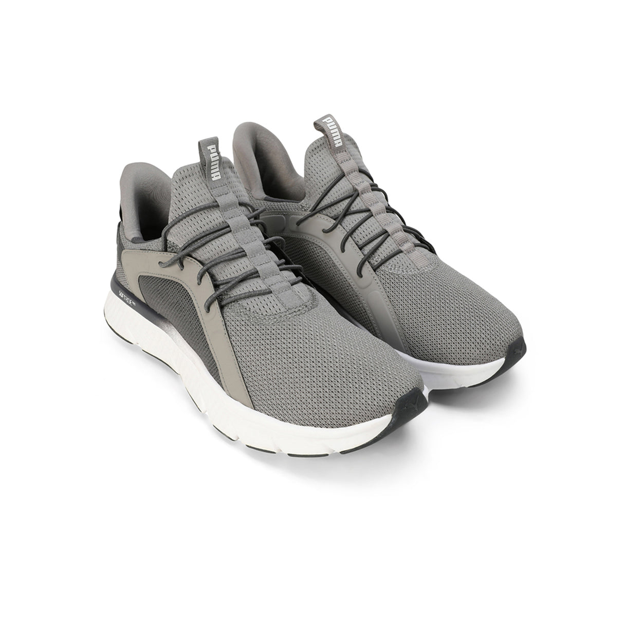 Puma Men Strong Grey-Stormy Slate-Puma White Softride Pro Dynamic Flex Slip-On Running Shoes