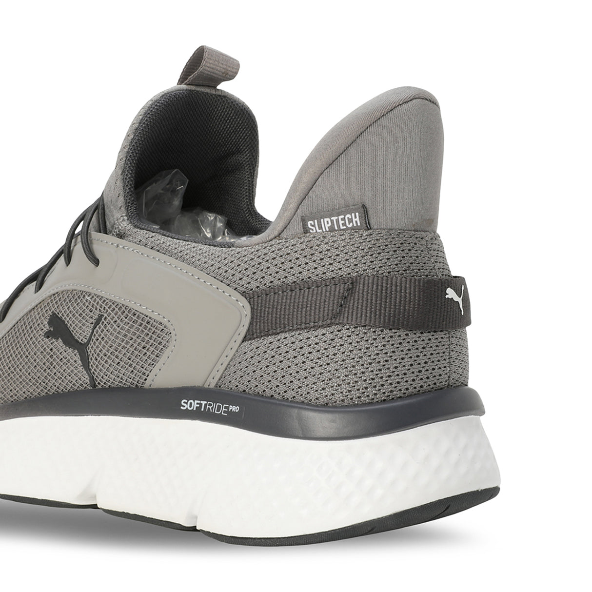 Puma Men Strong Grey-Stormy Slate-Puma White Softride Pro Dynamic Flex Slip-On Running Shoes