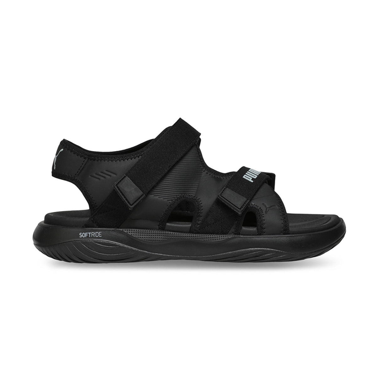 Puma Men Black-grey Softride Seave Aquaterra Sandal