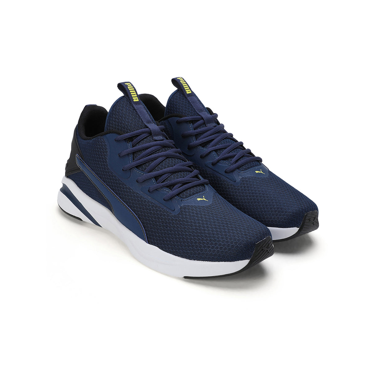 Puma Men Persian Blue-Puma Black-Lemon Meringue Softride Rift Runlyn Running Shoes