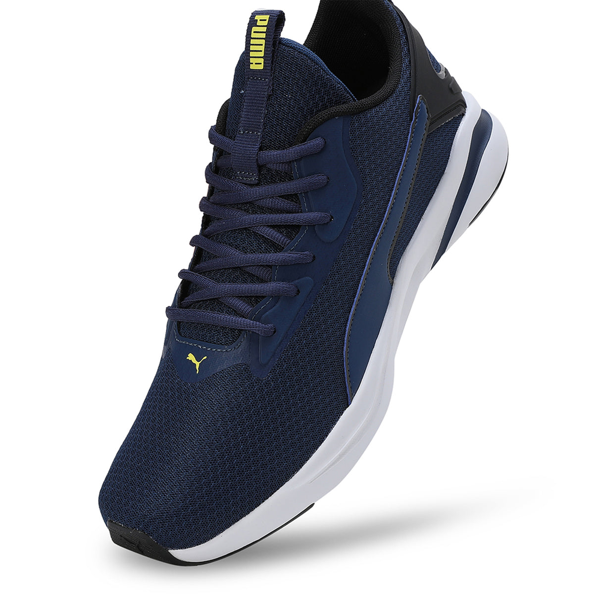 Puma Men Persian Blue-Puma Black-Lemon Meringue Softride Rift Runlyn Running Shoes