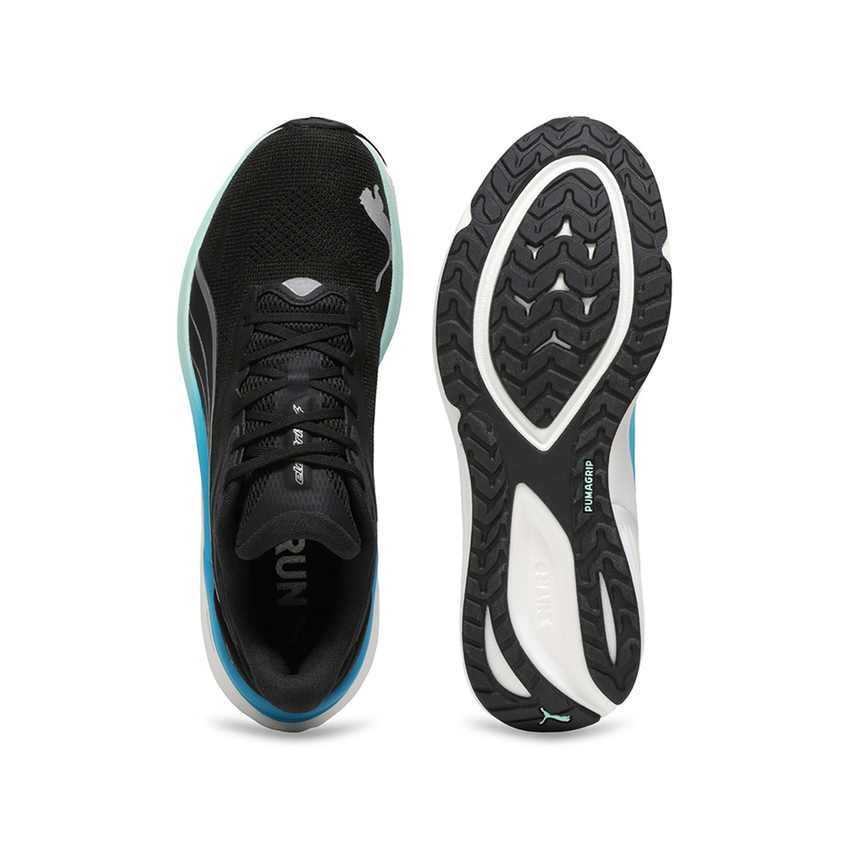 Puma Men Puma Black-Mint Melt-Speed Blue Electrify Nitro™ 4 Running Shoes