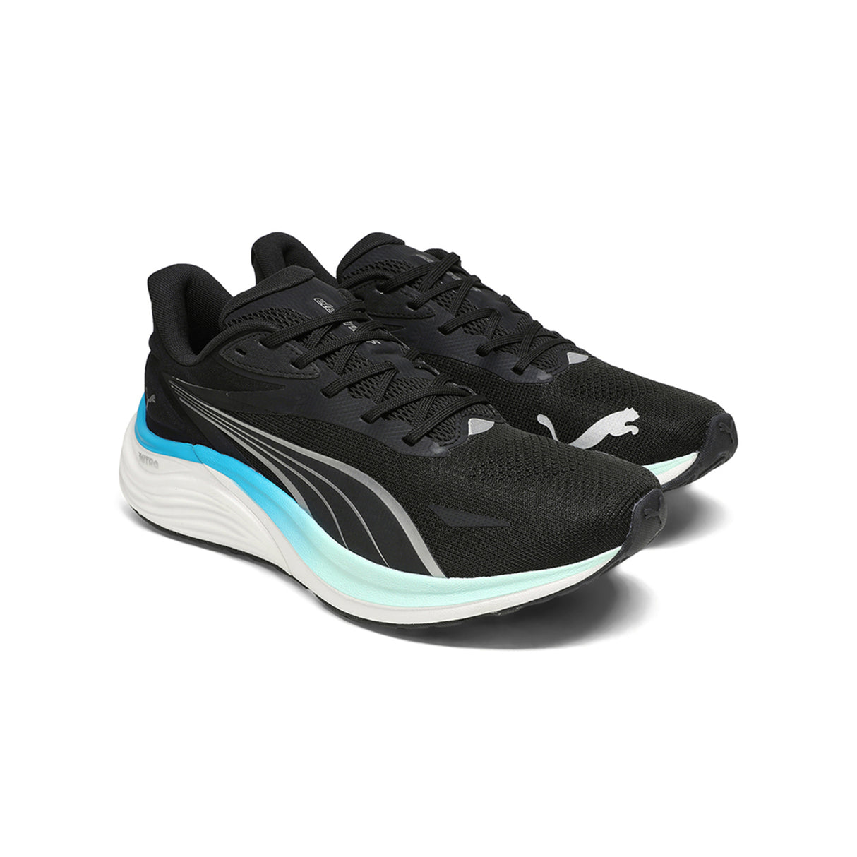 Puma Men Puma Black-Mint Melt-Speed Blue Electrify Nitro™ 4 Running Shoes