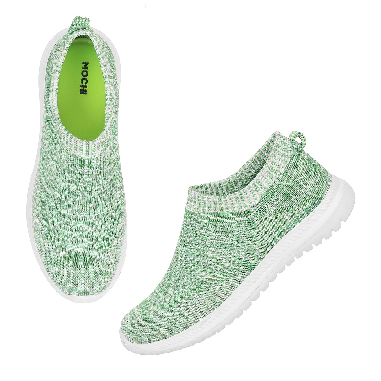 Mochi Women Green Sports Walking Shoes