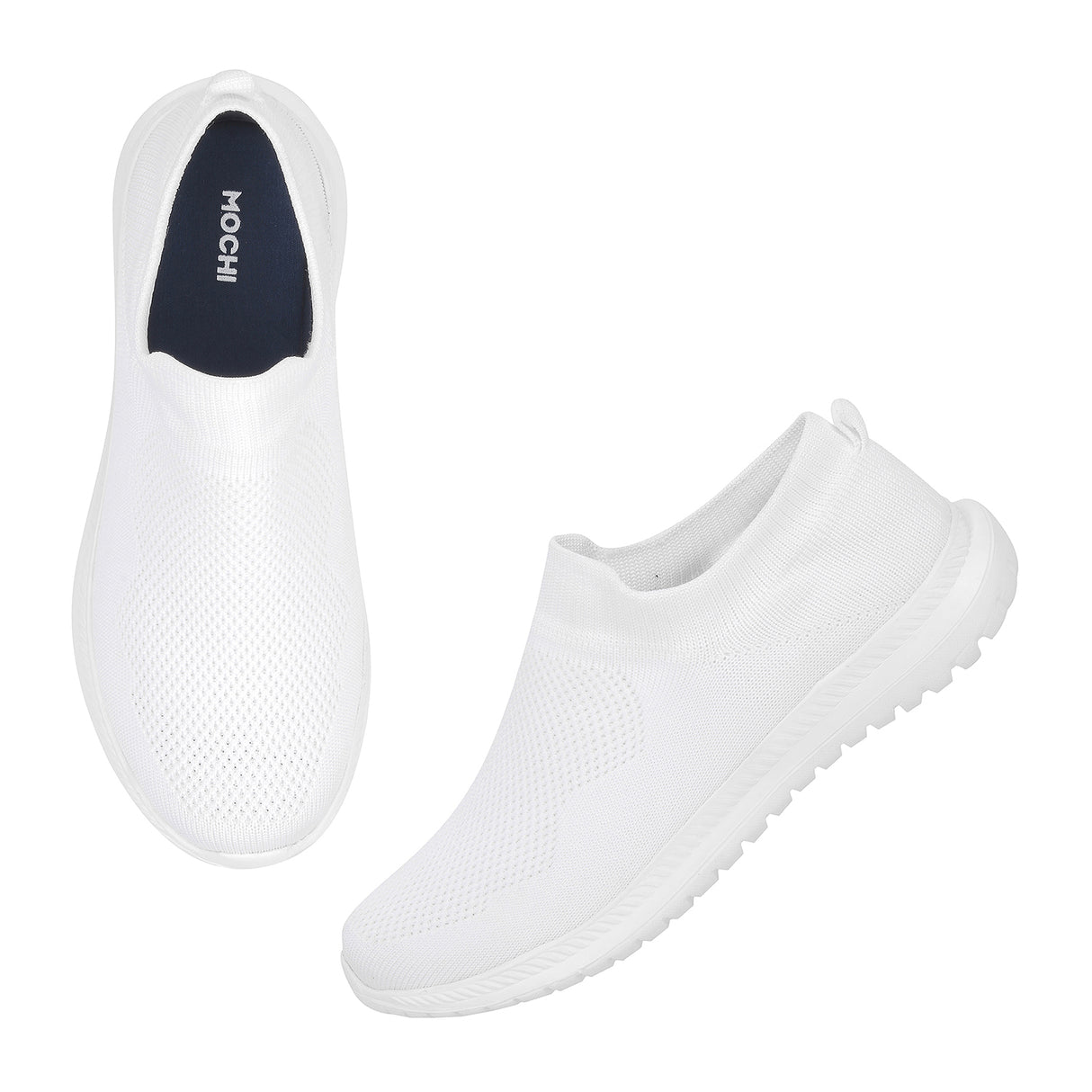 Mochi Women White Casual Walking Shoes