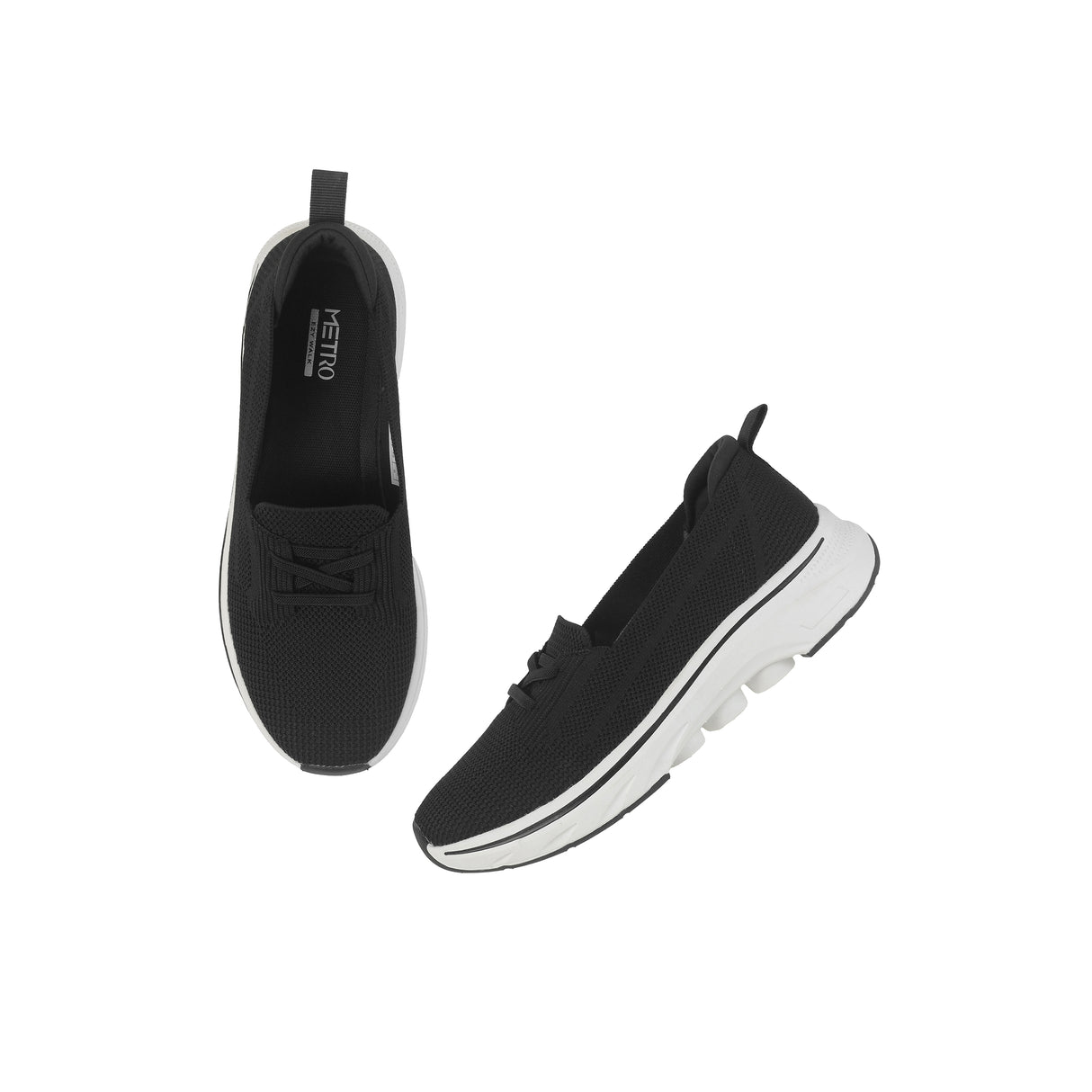 Metro Women Black Sports Walking Shoes